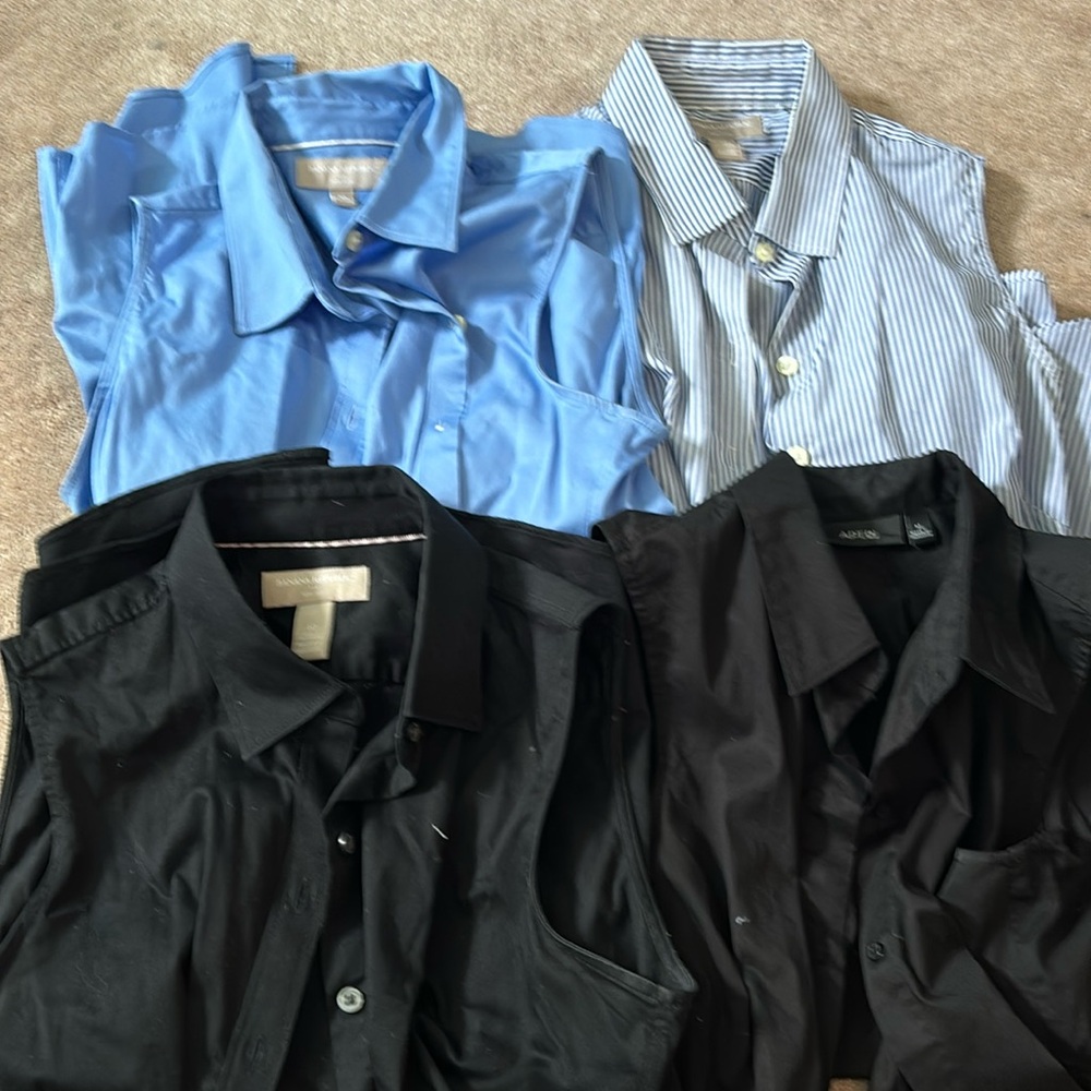 Four sleeveless blouses
